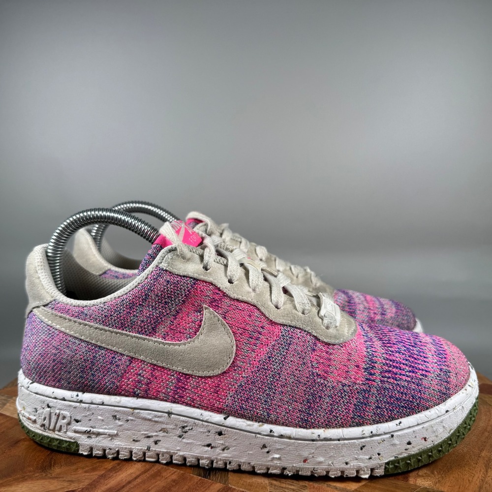 Nike Air Force 1 Crater Flyknit Fuchsia Glow Pink DC7273-500 Womens 8.5 Sneaker